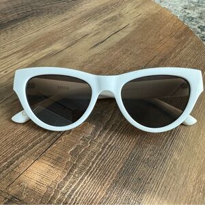 Mango White Frame Cat Eye Sunglasses